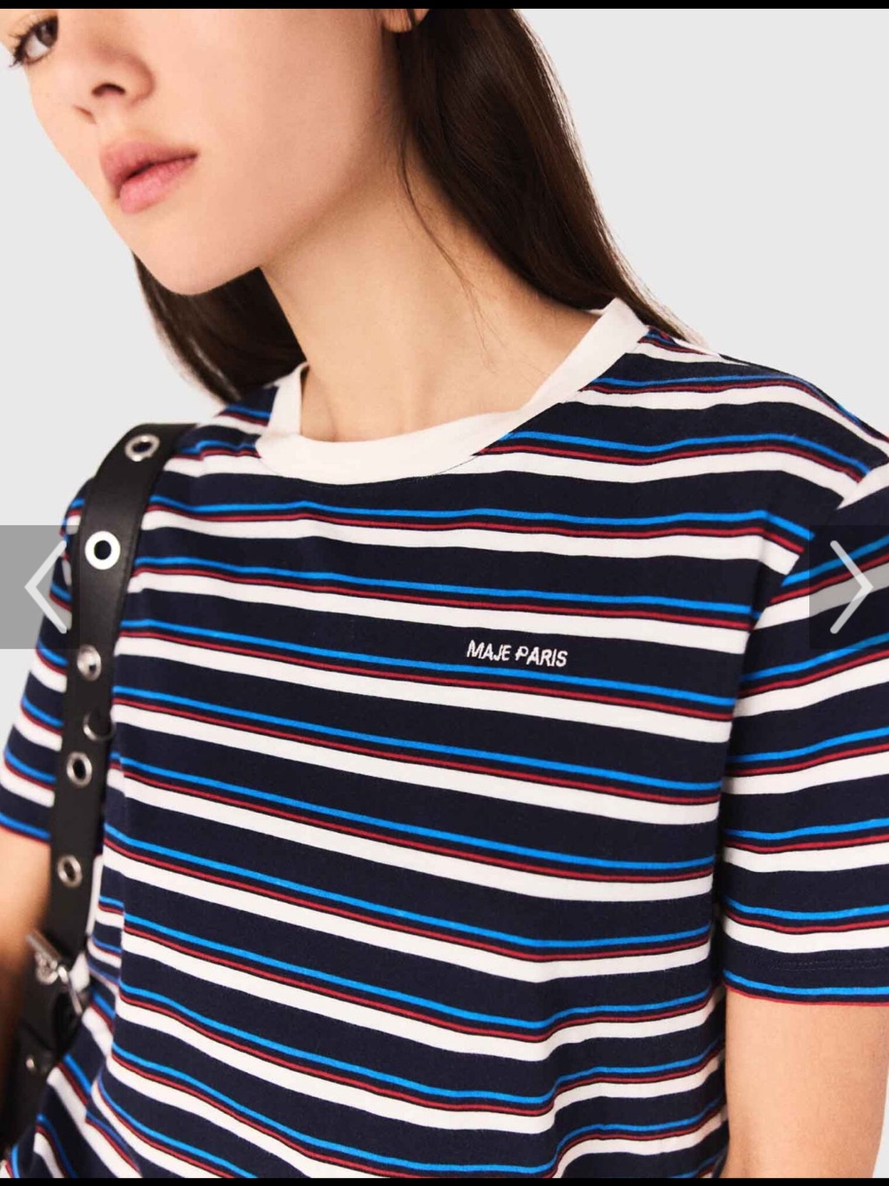 Maje Stripe Crop Shirt